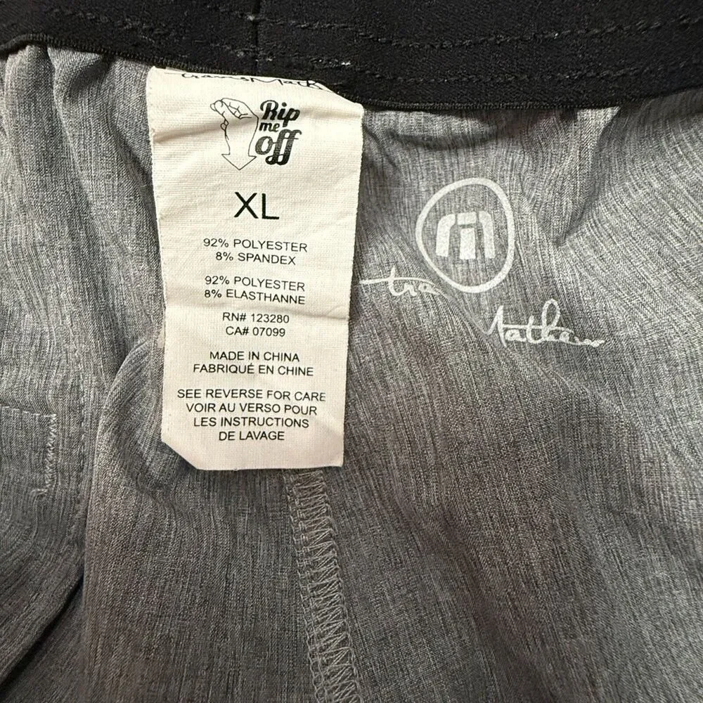 Travis Matthew Men’s Size XL Breakwater Shorts 8” Grey‎ Black Leaf Pattern